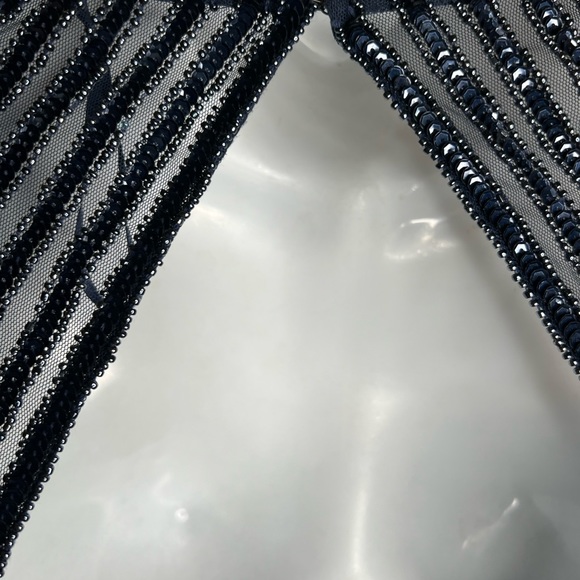 Adrianna Papella short sequin/bead embellished blue dress 6P - Picture 6 of 10